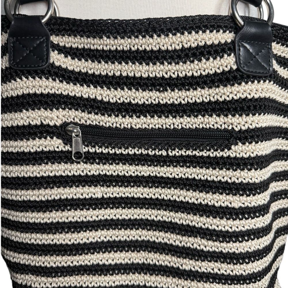 The Sak Black and White Crochet Collection Hobo Handbag - Picture 6 of 12